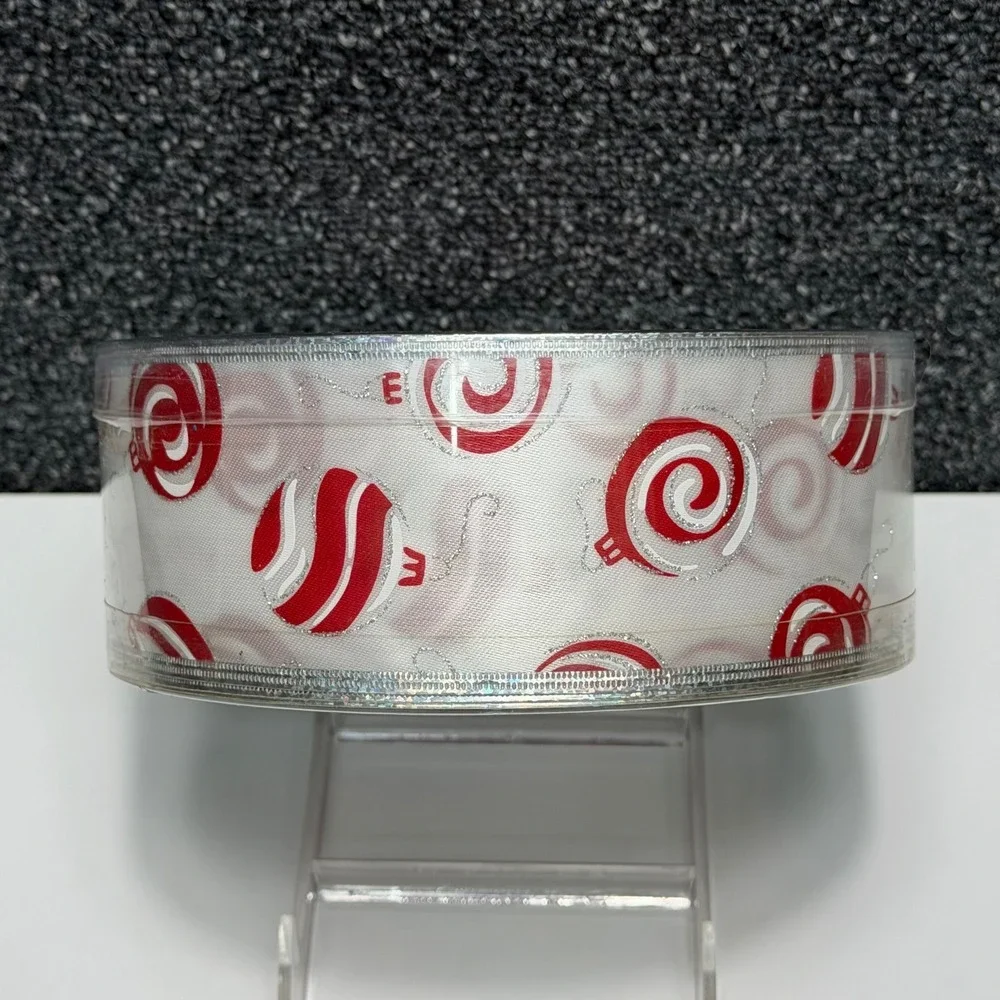 Lot of 2 Christmas Wired Ribbon 110 Yards Total 2.5